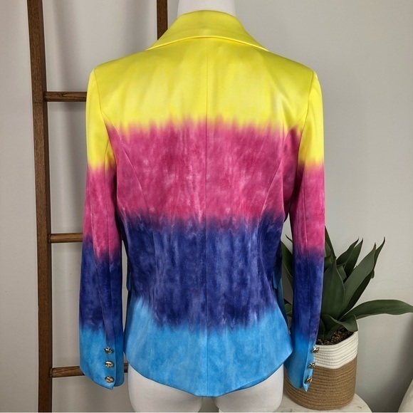 Colorful Rainbow tie dye double breasted blazer XS - Picture 9 of 12